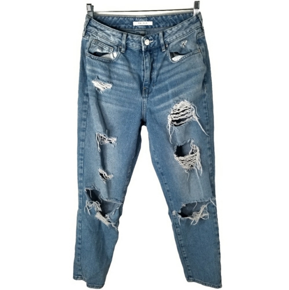 Pacsun Blue High Rise Distressed Mom Jeans Size 26